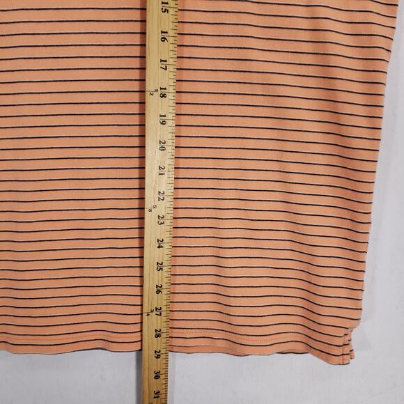 IZOD Polo Mens Extra Large Peach Navy Striped Short Sleeve Casual Preppy Shirt - Picture 8 of 11